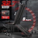 FLYBIRD Adjustable Foldable Weight Bench with Leg Extension