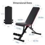 DUMOS Adjustable Weight Bench for Home Gym
