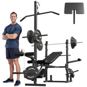 8-in-1 Olympic Weight Bench Set for Full-Body Workout