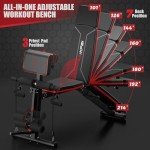 GIKPAL Adjustable Foldable Weight Bench for Home Gym