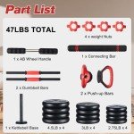 40LB Adjustable Dumbbell and Kettlebell Set