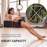 Adjustable Wood Gymnastic Rings with Suspension Straps