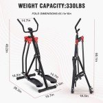 FovemiG Air Walk Elliptical Glider Machine,Ellipse Home Cross-Training Arm/Leg Cardio Workout Machine for Senior & Adult,Side Sway Action 360 Motion Full-Body Exerciser for Home Gym