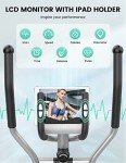 THERUN Elliptical Machine for Home, Magnetic Hyper-Quiet Compact Elliptical Exercise Machine w/ 8 Levels Adjustable Resistance, 6KG Flywheel, Pulse Sensor, LCD Monitor, Bottle Holder (Green)