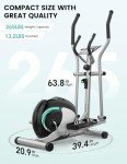 THERUN Elliptical Machine for Home, Magnetic Hyper-Quiet Compact Elliptical Exercise Machine w/ 8 Levels Adjustable Resistance, 6KG Flywheel, Pulse Sensor, LCD Monitor, Bottle Holder (Green)