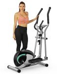 THERUN Elliptical Machine for Home, Magnetic Hyper-Quiet Compact Elliptical Exercise Machine w/ 8 Levels Adjustable Resistance, 6KG Flywheel, Pulse Sensor, LCD Monitor, Bottle Holder (Green)