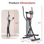 Sunny Health & Fitness SF-E902S Air Walk Pro Trainer Elliptical Machine Glider w/LCD Monitor, 220 LB Max Weight and 30 Inch Stride