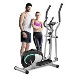 Dripex Elliptical Exercise Machine, Elliptical Machine for Home w/Hyper-Quiet Magnetic Driving System, 8-Level Resistance, 6KG Flywheel, LCD Monitor, Pulse Sensor, Bottle Holder (Green)