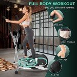 Dripex Elliptical Exercise Machine, Elliptical Machine for Home w/Hyper-Quiet Magnetic Driving System, 8-Level Resistance, 6KG Flywheel, LCD Monitor, Pulse Sensor, Bottle Holder (Green)