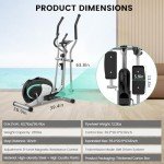 Dripex Elliptical Exercise Machine, Elliptical Machine for Home w/Hyper-Quiet Magnetic Driving System, 8-Level Resistance, 6KG Flywheel, LCD Monitor, Pulse Sensor, Bottle Holder (Green)