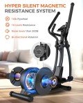 pooboo Elliptical Machine, Elliptical Exercise Machine with 16-Level Resistance&Hyper-Quiet Magnetic Driving System, Elliptical Machine for Home with LCD Monitor&15.5IN Stride, 350LBS Weight Capacity