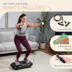 LifePro Vibration Plate Exercise Machine - Whole Body Workout Vibration Fitness Platform w/ Loop Bands - Home Training Equipment for Weight Loss & Toning (Black)