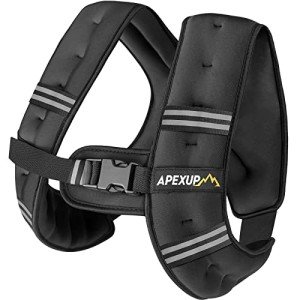 APEXUP Weighted Vest Men 10lbs Weights with Reflective Stripe, Weighted vest for Women Workout Equipment for Strength Training Running (Black)