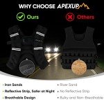 APEXUP Weighted Vest Men 10lbs Weights with Reflective Stripe, Weighted vest for Women Workout Equipment for Strength Training Running (Black)