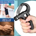 Grip Strength Trainer 1 Pack, Hand Grip Exerciser Strengthener with Adjustable Resistance 11-132 Lbs (5-60kg), Forearm Strengthener, Hand Exerciser for Muscle Building and Injury Recover Black