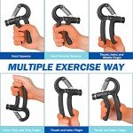 Grip Strength Trainer 1 Pack, Hand Grip Exerciser Strengthener with Adjustable Resistance 11-132 Lbs (5-60kg), Forearm Strengthener, Hand Exerciser for Muscle Building and Injury Recover Black