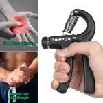 NIYIKOW Grip Strength Trainer, Hand Grip Strengthener, Adjustable Resistance 22-132Lbs (10-60kg), Forearm Strengthener, Perfect for Musicians Athletes (Black, 1 Pack)