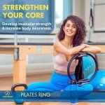 ProBody Pilates Ring Circle – 14 Inch Fitness Ring for Yoga and Other Workouts, Focusing on Toning Inner Thighs, Arms, Core and Back, at Home Pilates Equipment (Black)