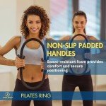 ProBody Pilates Ring Circle – 14 Inch Fitness Ring for Yoga and Other Workouts, Focusing on Toning Inner Thighs, Arms, Core and Back, at Home Pilates Equipment (Black)