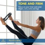 ProBody Pilates Ring Circle – 14 Inch Fitness Ring for Yoga and Other Workouts, Focusing on Toning Inner Thighs, Arms, Core and Back, at Home Pilates Equipment (Black)