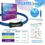 Pilates Ring and Ball Set with 3 Resistance Bands - Pilates Equipment for Home Workout - Magic Circle Pilates Ring 14 Inch to Tone, Sculpt and Strengthen - Fitness Ring for Yoga and Pilates (Blue)