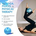 Pilates Ring and Ball Set with 3 Resistance Bands - Pilates Equipment for Home Workout - Magic Circle Pilates Ring 14 Inch to Tone, Sculpt and Strengthen - Fitness Ring for Yoga and Pilates (Blue)