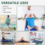 Abiarst Stretching Strap Yoga Straps for Physical Therapy, 10 Loops Non-Elastic Stretch Band for Pilates, Flexibility, Exercise and Gymnastics (Green)