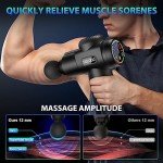 TOLOCO Massage Gun, Deep Tissue Back Massage for Athletes for Pain Relief, Percussion Massager with 10 Massages Heads & Silent Brushless Motor, Black