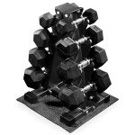 BalanceFrom Rubber Coated Hex Dumbbell Weight Set