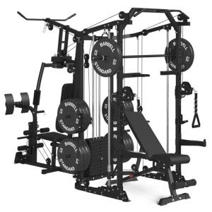 Multi-Function Smith Machine Power Cage Gym System