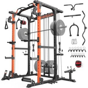 FEIERDUN Multi-Function Squat Rack Power Cage