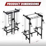 Wall-Mounted Folding Power Rack with Cable Crossover