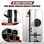 Wall-Mounted Folding Power Rack with Cable Crossover