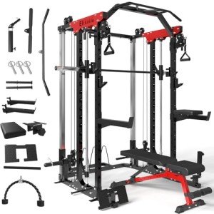 Versatile Smith Machine & Cable Crossover for Home Gym