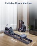 TOPIOM Wooden Water Rowing Machine with Monitor