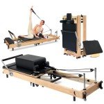 Foldable Wooden Pilates Reformer with Accessories