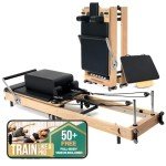 Foldable Wooden Pilates Reformer with Accessories