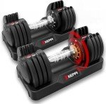 Keppi 25lb Adjustable Dumbbells for Full Body Workout