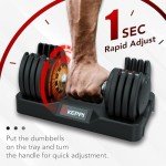 Keppi 25lb Adjustable Dumbbells for Full Body Workout