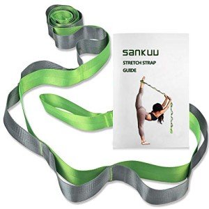 SANKUU Yoga Stretching Strap with Workout Poster