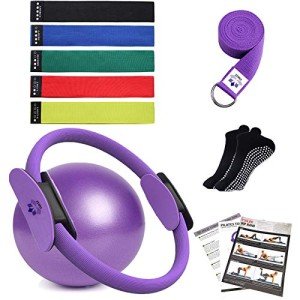 YXILEE Pilates Ring Set with Bands & Ball