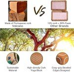 Cork Yoga Blocks - 2 Pack Set, Non-Slip