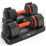 UKEEP Adjustable Dumbbells Set 25LB - 50LB Pair