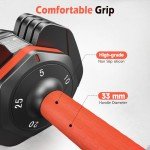 UKEEP Adjustable Dumbbells Set 25LB - 50LB Pair
