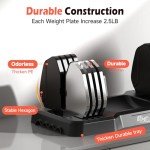 UKEEP Adjustable Dumbbells Set 25LB - 50LB Pair