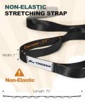 Trideer Stretching Strap Yoga Strap Physical Therapy for Home Workout, Exercise, Pilates and Gymnastics, 10 Loops Non-Elastic Stretch Bands with Aesthetic Packaging for Women & Men (Black)