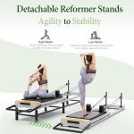 Foldable Pilates Reformer with Adjustable Heights
