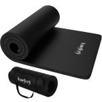 HemingWeigh 1 Inch Extra Thick Non Slip Yoga Mat - Exercise Mats for Home Workouts, Black (70"L x 23"W)