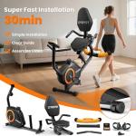 Quiet Recumbent Exercise Bike with 16 Resistance Levels