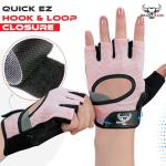 BEAST RAGE Fingerless Workout Gloves - Pink